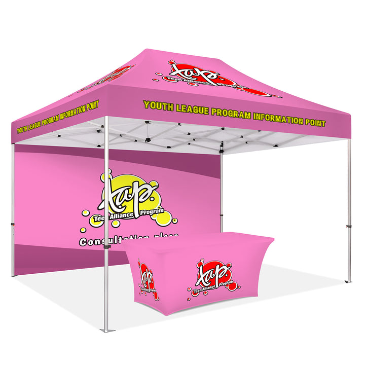 Custom Printed Canopy Tent with Back Wall & Table Cover