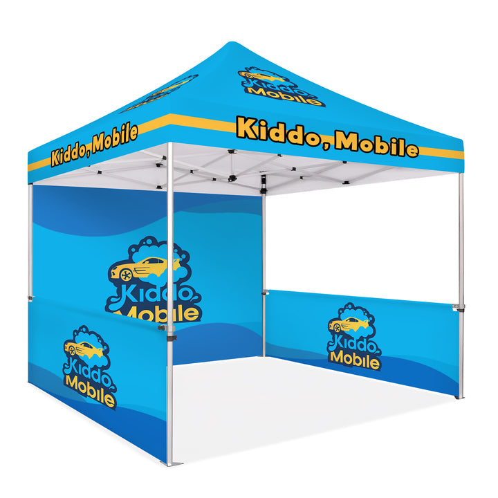 Custom Printed Canopy Tent with Full Back Wall & Half Side Walls
