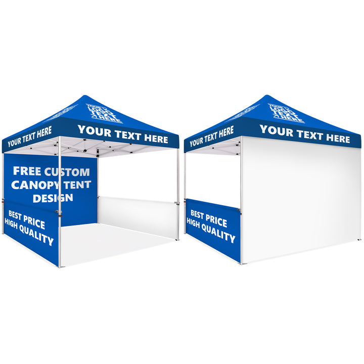 Custom Printed Canopy Tent with Full Back Wall & Half Side Walls