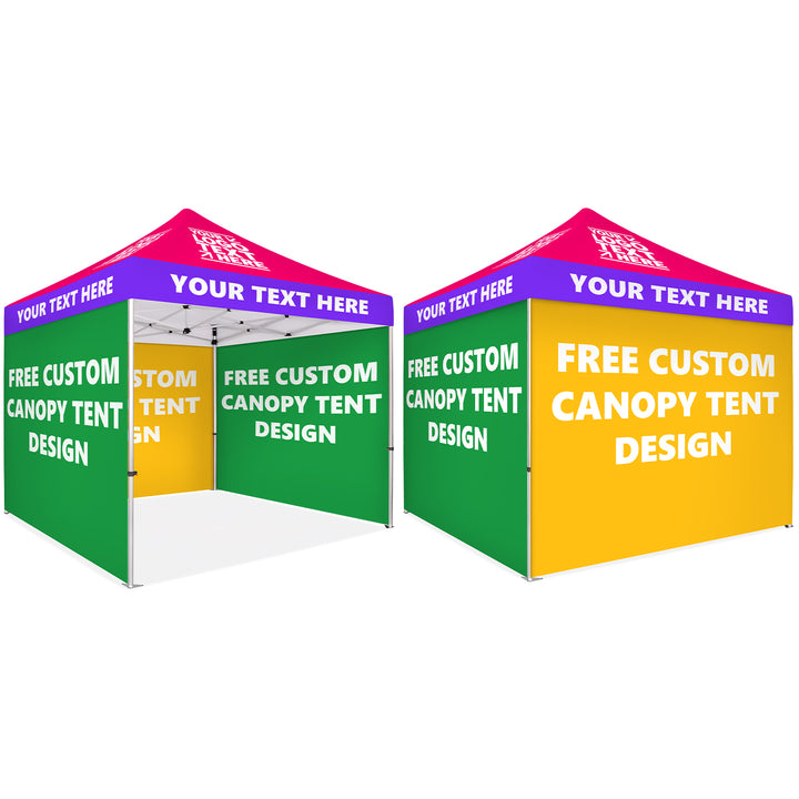 Custom Printed Canopy Tent with Three Back Walls & Table Cover