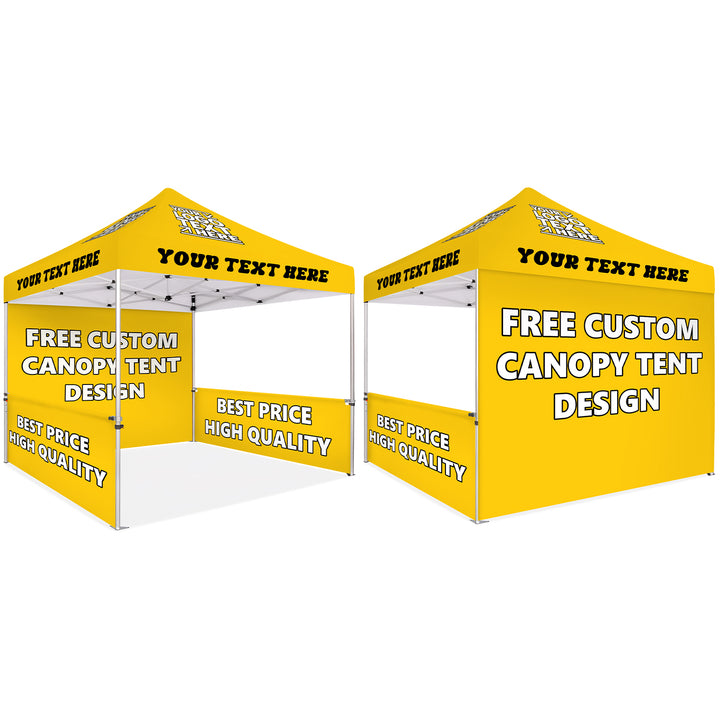 Custom Printed Canopy Tent with Full Back Wall & Half Side Walls
