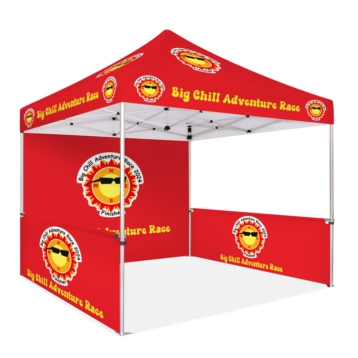Custom Printed Canopy Tent with Full Back Wall & Half Side Walls