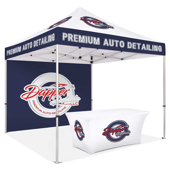 Custom Printed Canopy Tent with Back Wall & Table Cover