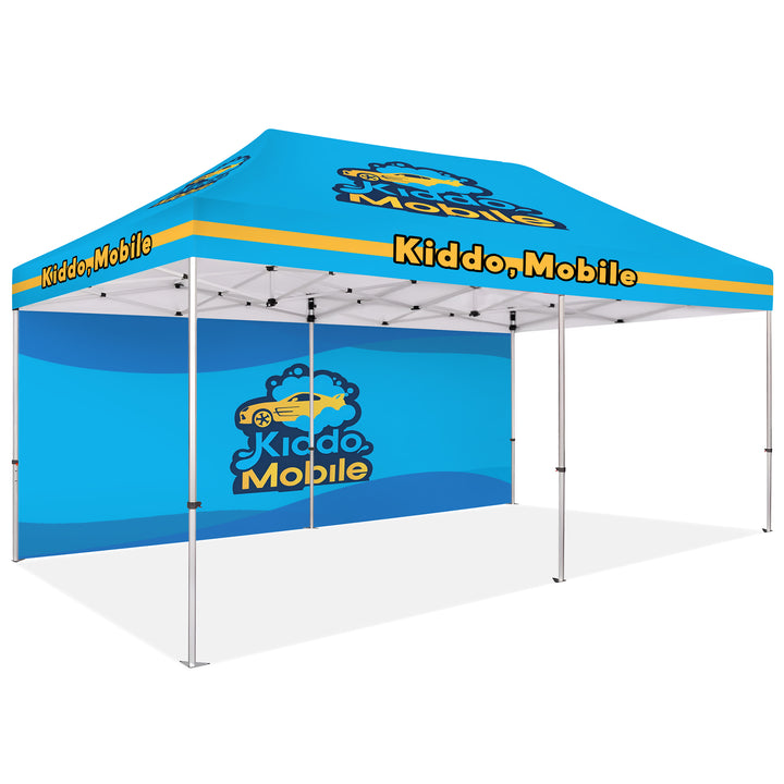 Custom Printed Canopy Tent with Back Wall