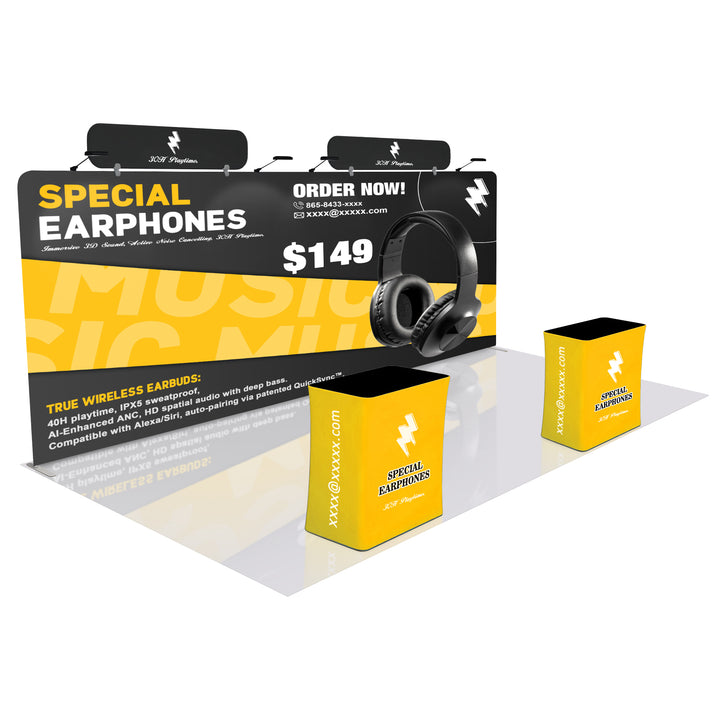 Custom Trade Show Display with Tension Fabric Backdrop