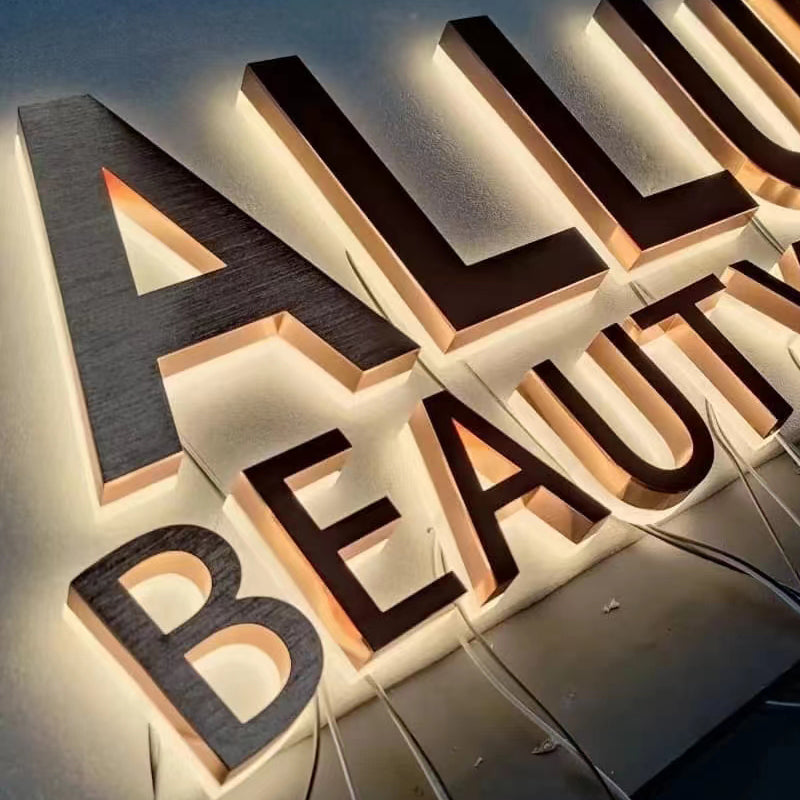 Customizable 3D LED Backlit Sign - Professional Business Sign for Cafes & Boutiques