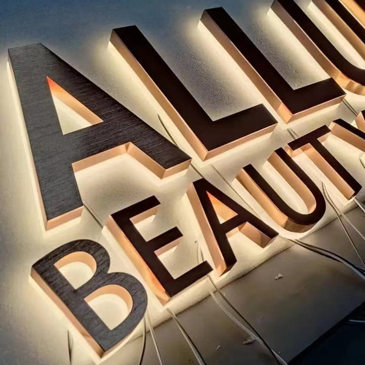 Customizable 3D LED Backlit Sign - Professional Business Sign for Cafes & Boutiques
