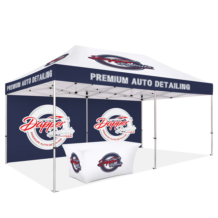 Custom Printed Canopy Tent with Back Wall & Table Cover