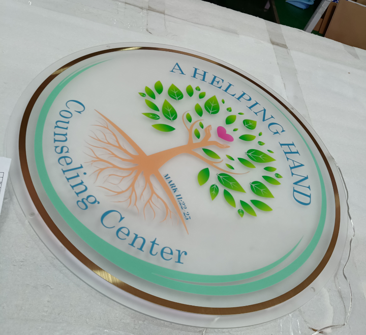Custom Acrylic Backlit Signs  – Glowing Brand Displays for Offices, Shops, and Studios
