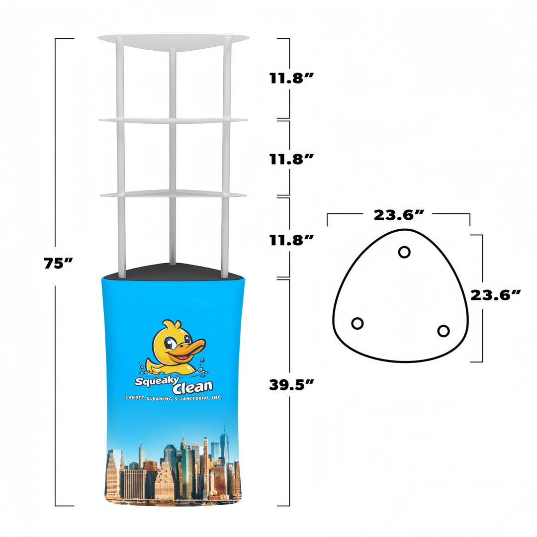 Custom Triangle Trade Show Shelving Display