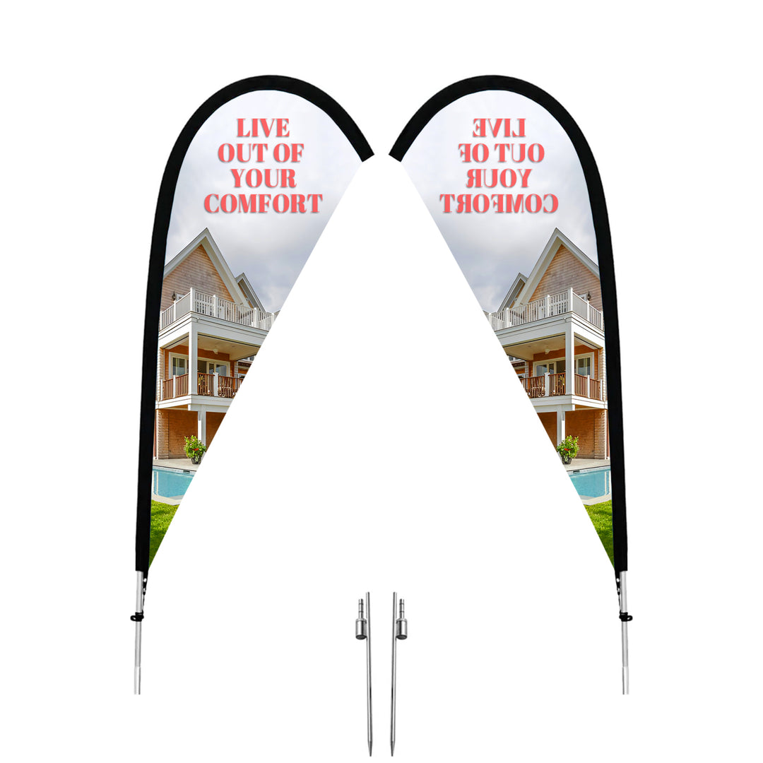 Custom Teardrop Flag - Personalized Advertising Flag, Durable & Eye-Catching, Perfect for Events, Businesses, and Outdoor Promotions