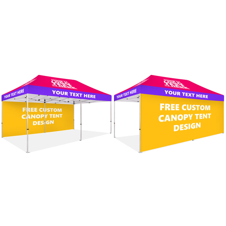 Custom Printed Canopy Tent with Back Wall