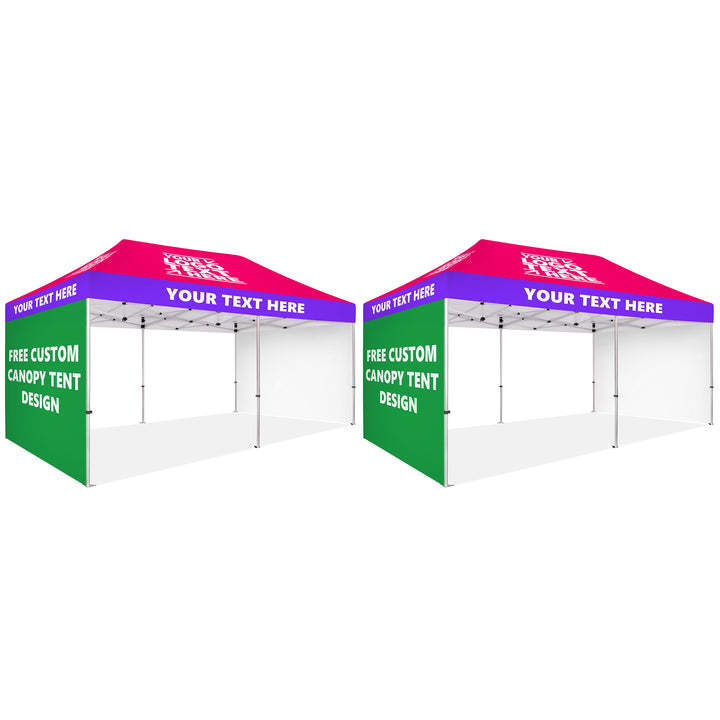 Custom Printed Canopy Tent with Back Wall