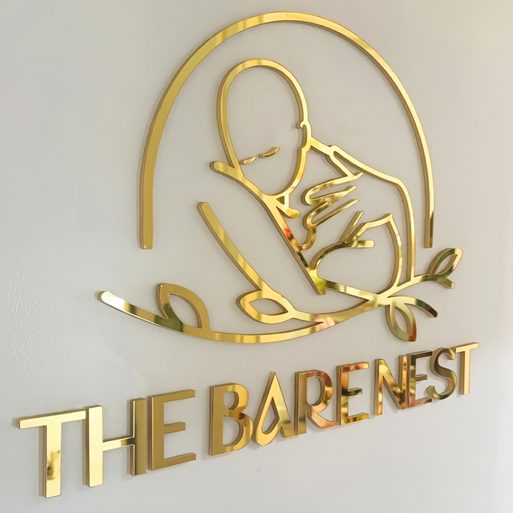 Custom 3D Metal Wall Sign - Non-Illuminated Stainless Steel Logo for Offices & Retail Stores