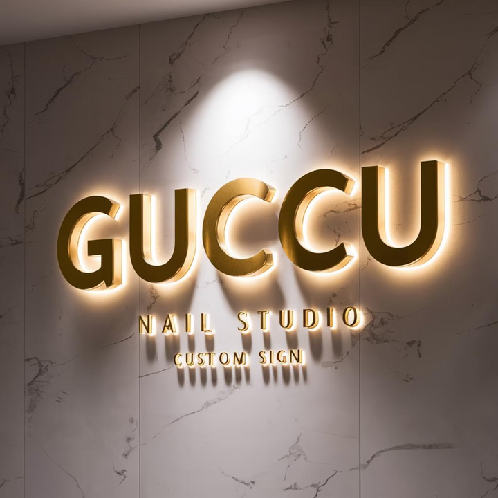 Customizable 3D LED Backlit Sign - Professional Business Sign for Cafes & Boutiques