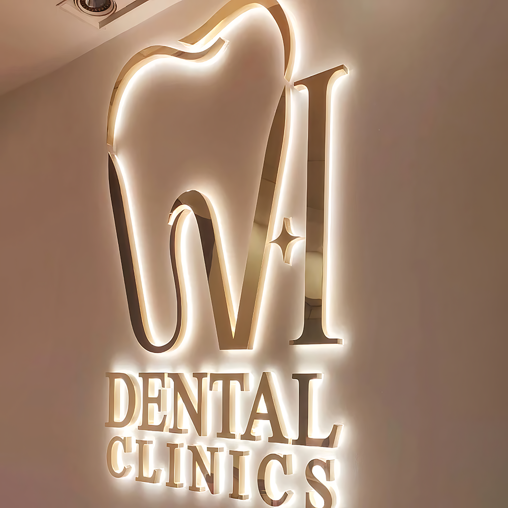 Modern 3D Metal Backlit Sign