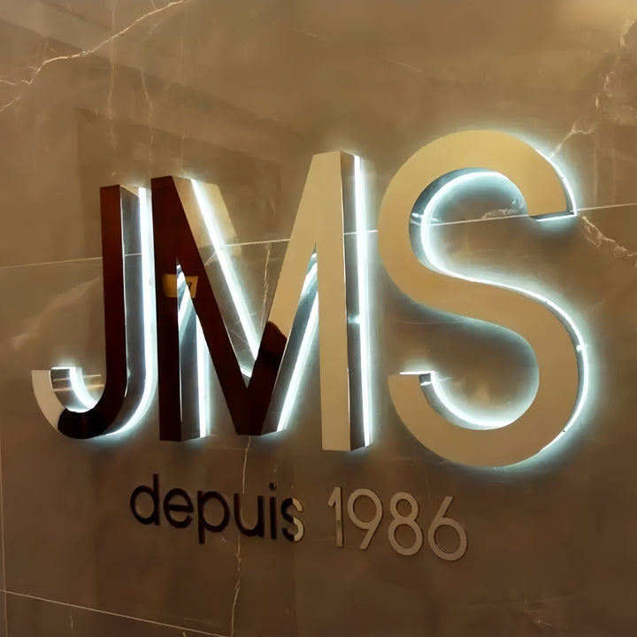 Modern 3D Metal Backlit Sign