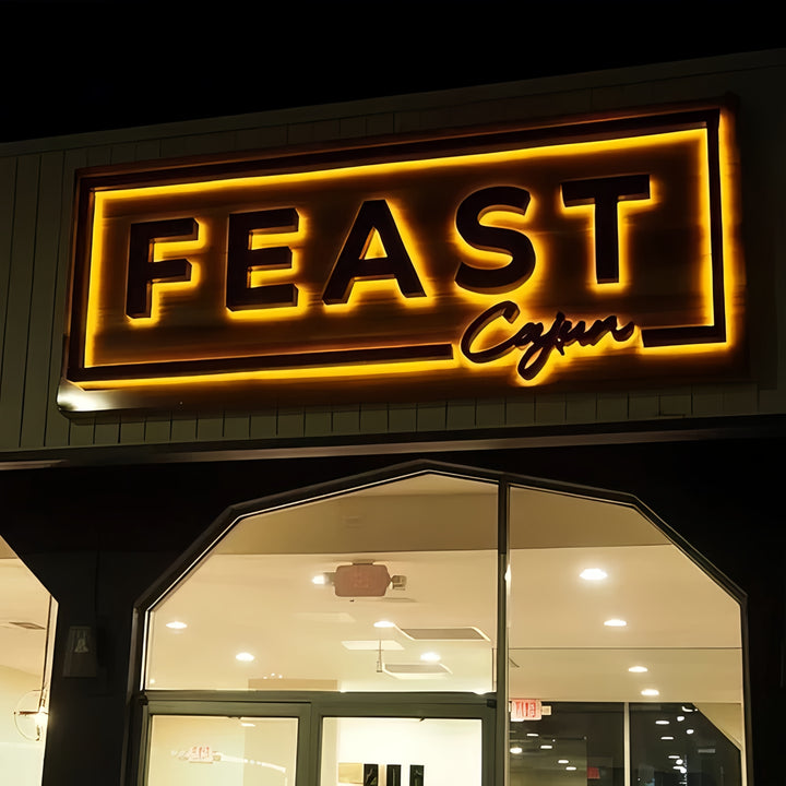 Customizable 3D LED Backlit Sign - Professional Business Sign for Cafes & Boutiques