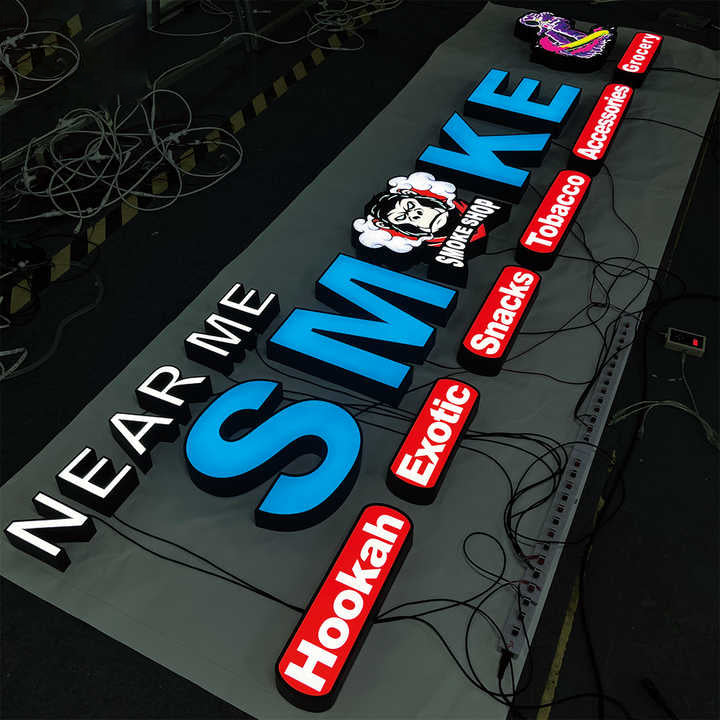 Custom Double-Sided 3D Acrylic Logo Sign - Front-Lit LED Business Sign for Storefronts