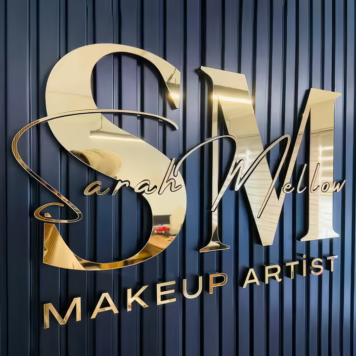 3D Metal Business Sign - Non-Lit Stainless Steel Plaque for Restaurants & Storefronts