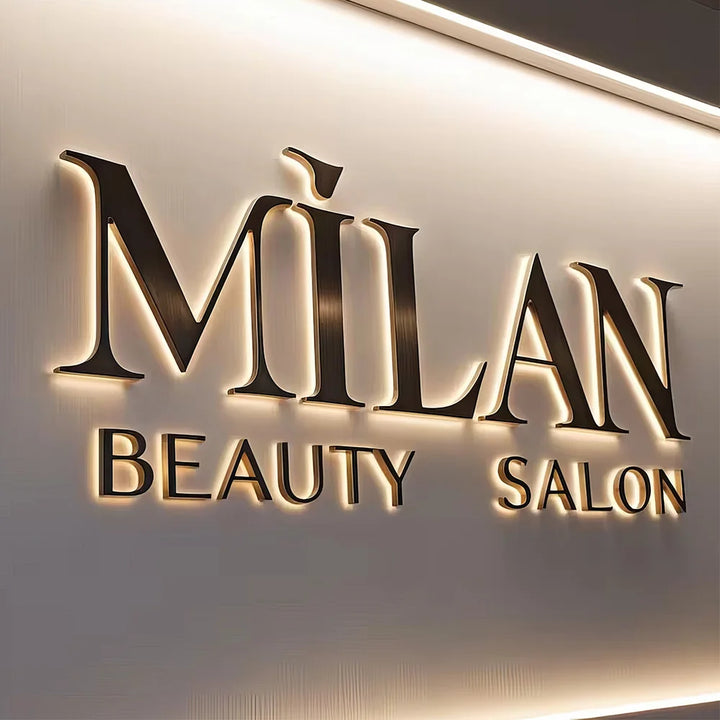 Customizable 3D LED Backlit Sign - Professional Business Sign for Cafes & Boutiques