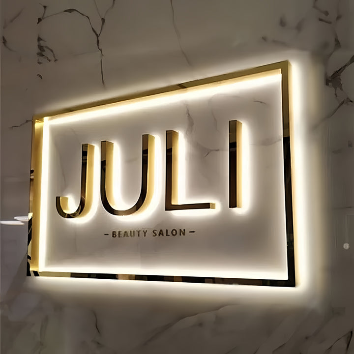 Customizable 3D LED Backlit Sign - Professional Business Sign for Cafes & Boutiques