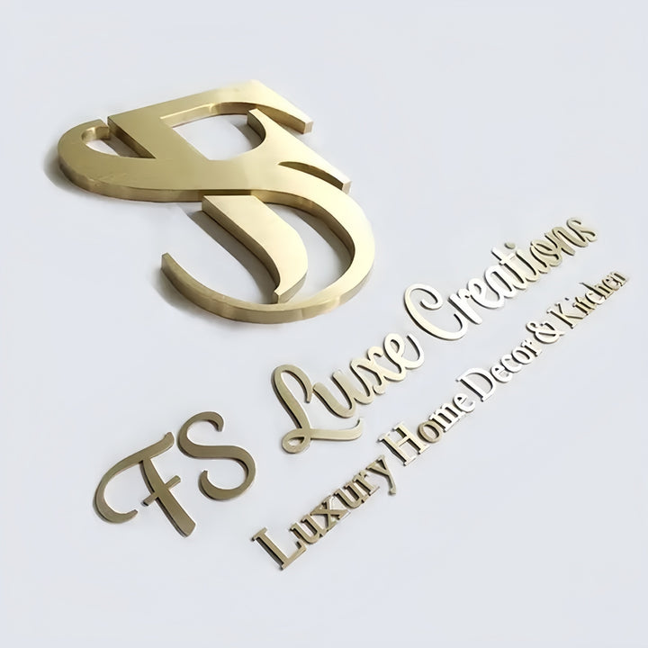 Custom 3D Metal Wall Sign - Non-Illuminated Stainless Steel Logo for Offices & Retail Stores